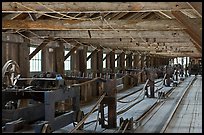 Inside long Rope-making building. Mystic, Connecticut, USA (color)