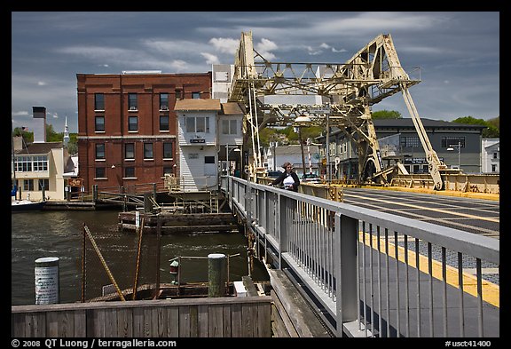 On the Mystic River Bascule Bridge. Mystic, Connecticut, USA