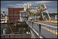 On the Mystic River Bascule Bridge. Mystic, Connecticut, USA (color)