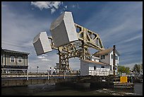 Counterweights of the Mystic River drawbridge. Mystic, Connecticut, USA ( color)