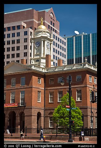 Old State house and modern buildings. Hartford, Connecticut, USA