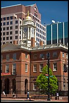 Old State house and modern buildings. Hartford, Connecticut, USA (color)