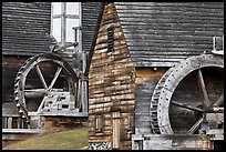 Waterwheels on mill and forge, Saugus Iron Works National Historic Site. Massachussets, USA (color)