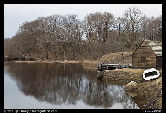Winter reflections, Saugus River, Saugus Iron Works National Historic Site. Massachussets, USA (color)