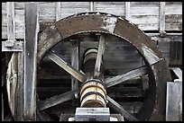 Close up of high breastshot wheel, Saugus Iron Works National Historic Site. Massachussets, USA