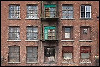 Brick facade of industrial building, Saugus. Massachussets, USA