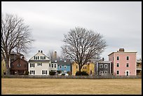 Row of pastel houses. Salem, Massachussets, USA ( color)