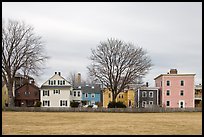 Row of pastel houses. Salem, Massachussets, USA