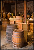 Interior of public stores warehouse, Salem Maritime National Historic Site. Salem, Massachussets, USA (color)