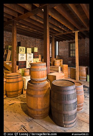 Goods inside public stores warehouse, Salem Maritime National Historic Site. Salem, Massachussets, USA