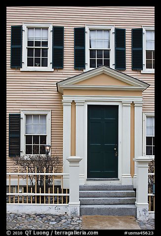 Entrance door, Hawkes House, Salem Maritime National Historic Site. Salem, Massachussets, USA (color)