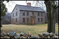 Ebenezer Fiske House in winter, Minute Man National Historical Park. Massachussets, USA (color)