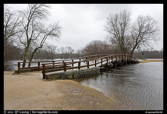 North Bridge over Concord River, Minute Man National Historical Park. Massachussets, USA (color)