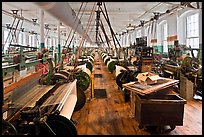 Weave Room, Boott Cottom Mills Museum, Lowell National Historical Park. Massachussets, USA