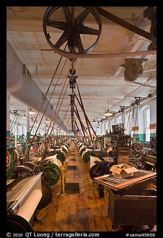Northrop loom manufactured by Draper Corporation in the textile museum, Lowell National Historical Park. Massachussets, USA (color)