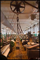 Northrop loom manufactured by Draper Corporation in the textile museum, Lowell National Historical Park. Massachussets, USA (color)