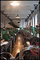 Power looms, Boott Cottom Mills Museum, Lowell National Historical Park. Massachussets, USA (color)
