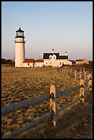 Cape Cod Light and fence, Cape Cod National Seashore. Cape Cod, Massachussets, USA (color)