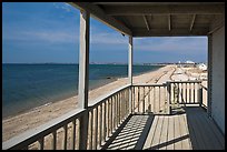 Porch and beach, Truro. Cape Cod, Massachussets, USA (color)