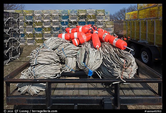 Lobstering gear, Truro. Cape Cod, Massachussets, USA (color)