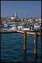 Harbor and church building, Provincetown. Cape Cod, Massachussets, USA (color)