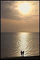 Couple and late afternoon sun, Herring Cove Beach, Cape Cod National Seashore. Cape Cod, Massachussets, USA ( color)