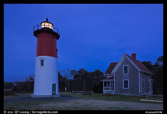 Nauset Light by night, Cape Cod National Seashore. Cape Cod, Massachussets, USA (color)