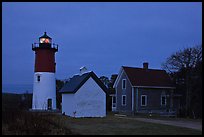 Nauset lighthouse at dawn, Cape Cod National Seashore. Cape Cod, Massachussets, USA (color)