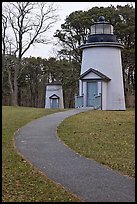 Path leading to historic lighthouses, Cape Cod National Seashore. Cape Cod, Massachussets, USA