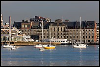 Anchored boats and custom houses. Boston, Massachussets, USA ( color)