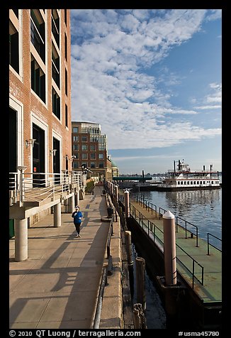 Ferry harbor waterfront. Boston, Massachussets, USA