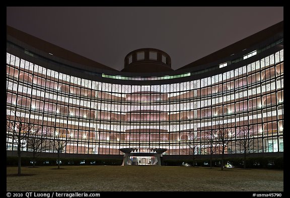 John Joseph Moakley US Courthouse by night. Boston, Massachussets, USA (color)