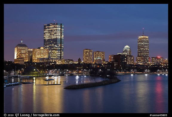 Back Bay skyline at night. Boston, Massachussets, USA (color)