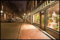 Flower shop by night, Beacon Hill. Boston, Massachussets, USA ( color)