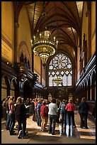 Choir reharsal in Memorial Hall, Harvard University, Cambridge. Boston, Massachussets, USA (color)