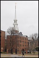 Spire on rainy day, Harvard University Campus, Cambridge. Boston, Massachussets, USA (color)