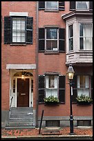 Brick residential houses, Beacon Hill. Boston, Massachussets, USA ( color)