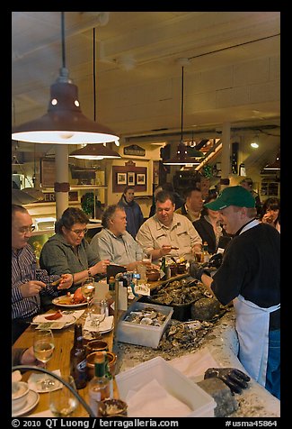 Patrons eating at Union Lobster House. Boston, Massachussets, USA (color)