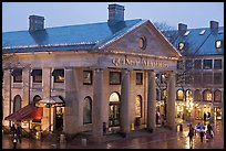 Quincy Market entrance at dusk. Boston, Massachussets, USA ( color)