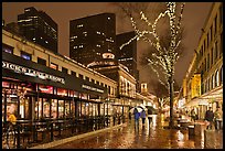 Rainy evening, Faneuil Hall marketplace. Boston, Massachussets, USA