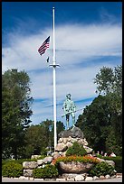 Minuteman Statue on Lexington Common, Lexington. Massachussets, USA ( color)