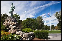 Hayes Memorial Fountain, Battle Green, Lexington. Massachussets, USA (color)