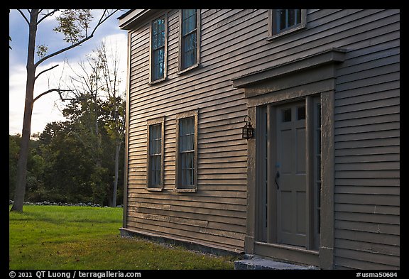 Historic house with grazing light, Minute Man National Historical Park. Massachussets, USA