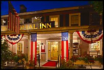 Colonial Inn restaurant at night, Concord. Massachussets, USA