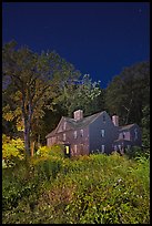 Louisa May Alcott Orchard House at night. Massachussets, USA