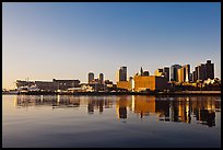 Boston Skyline across Charles River, sunrise. Boston, Massachussets, USA