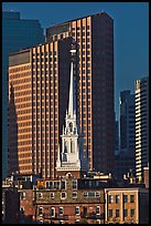 Old North Church and high-rise buildings. Boston, Massachussets, USA