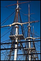 Masts of USS Constitution. Boston, Massachussets, USA (color)