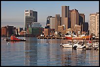 Boston harbor and skyline. Boston, Massachussets, USA ( color)