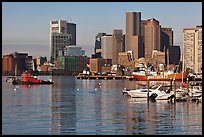 Boston harbor and skyline. Boston, Massachussets, USA (color)